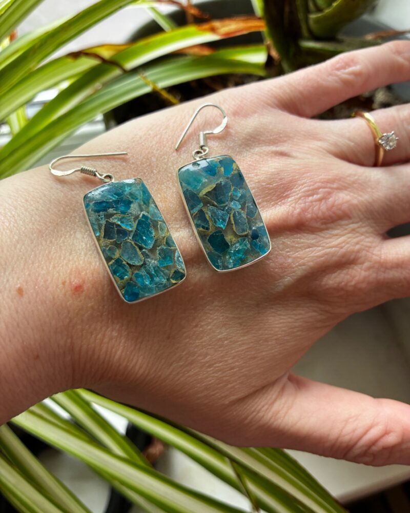 Ocean Treasure Blue Apatite Earrings