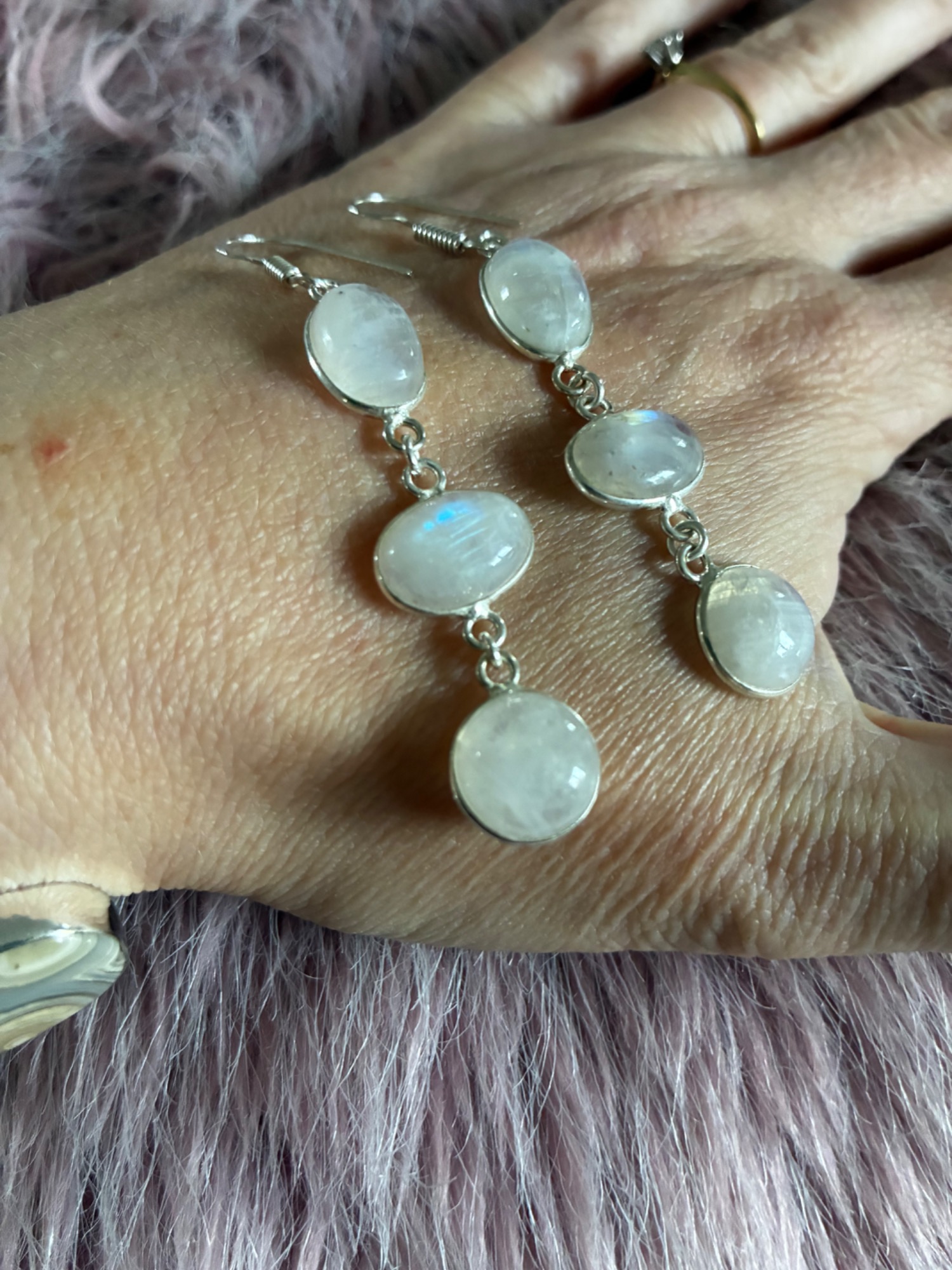 Cascading Moonlight Moonstone Earrings - Image 2