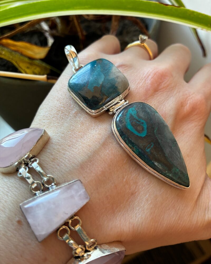 Azure Eclipse Chrysocolla Pendant