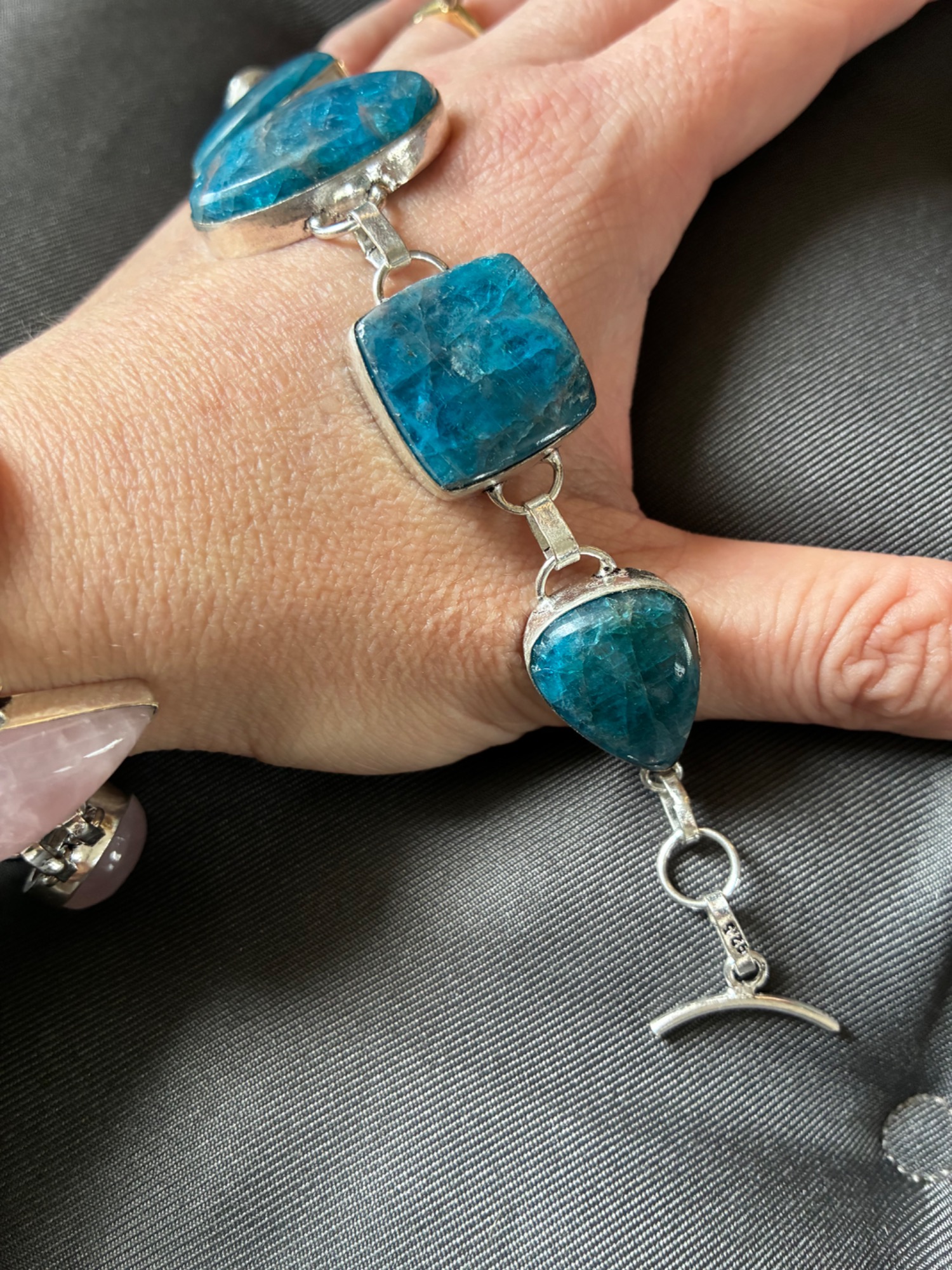 Ocean Elegance Blue Apatite Toggle - Image 2