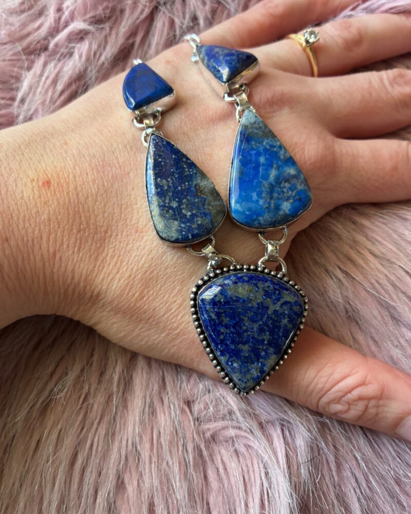 Midnight Elegance Lapis Lazuli Cascade Necklace