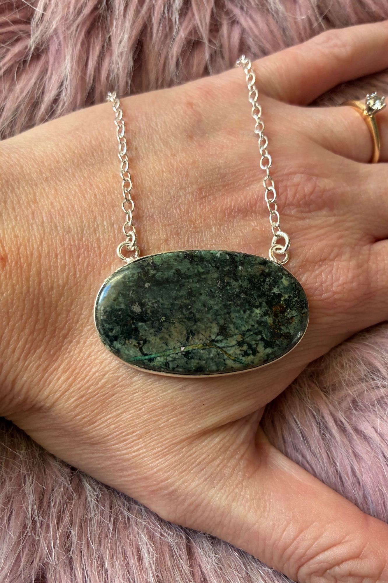 Safari Chic African Turquoise Pendant Necklace - Image 2