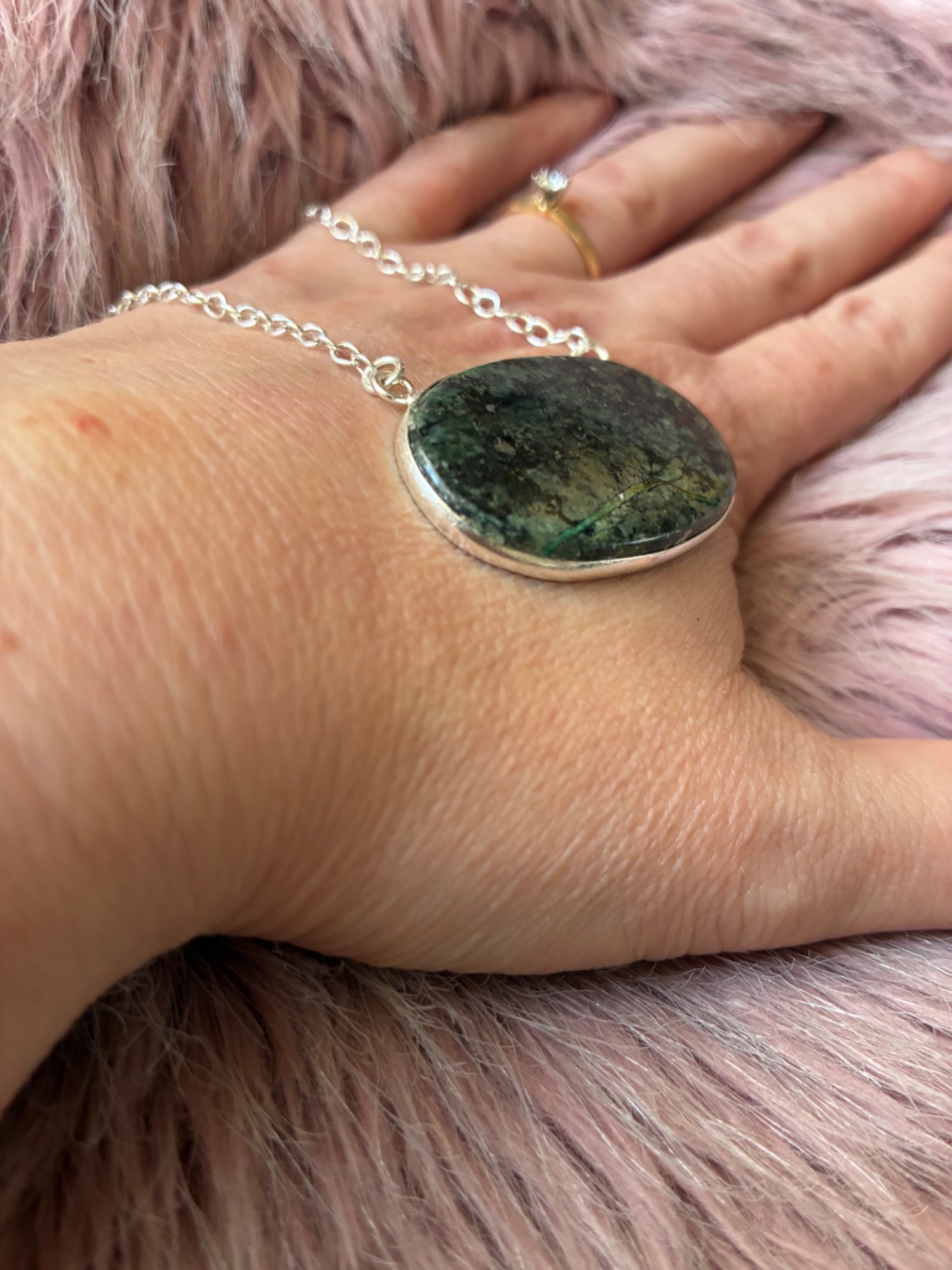 Safari Chic African Turquoise Pendant Necklace - Image 3