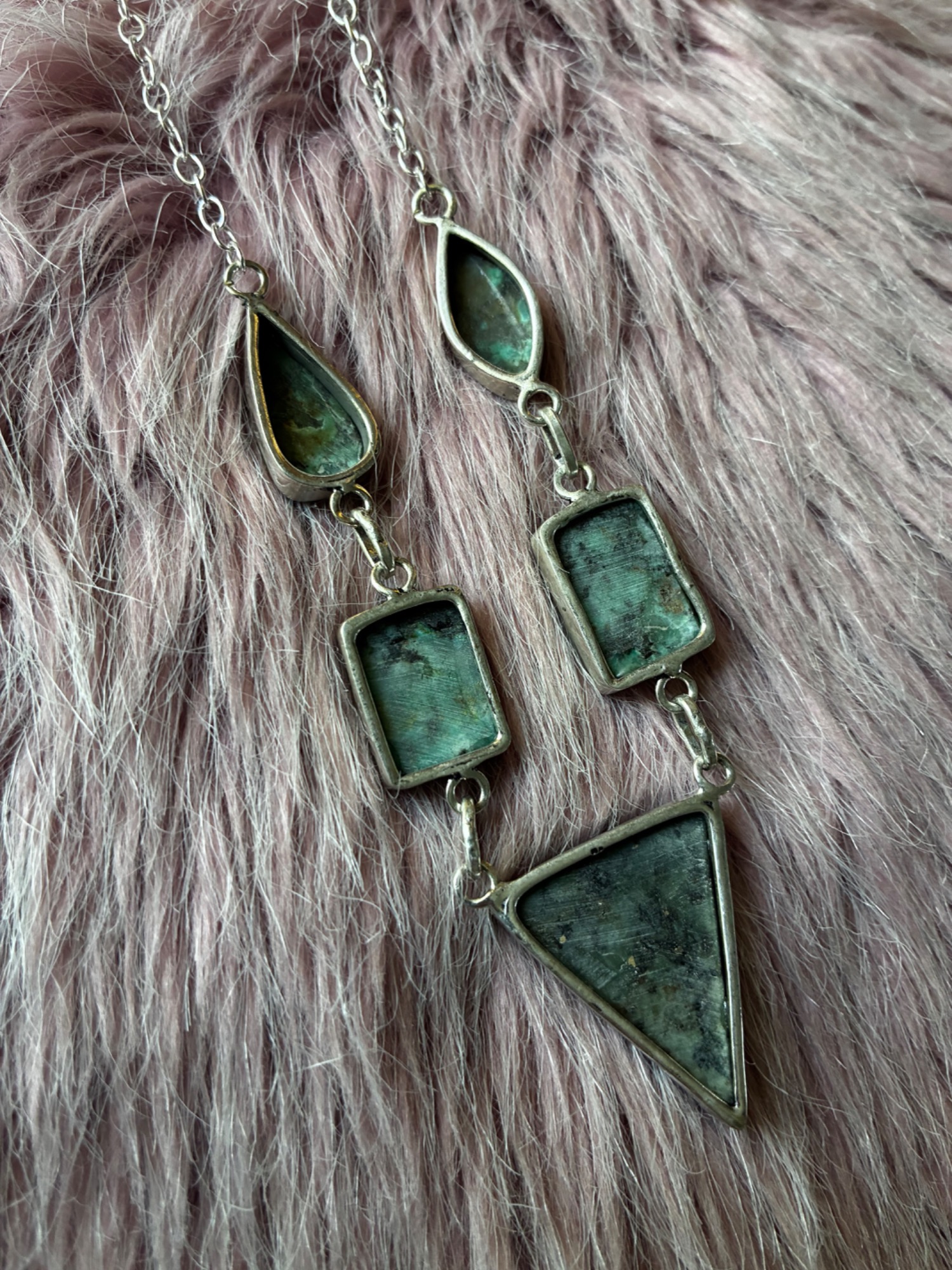 Safari Chic African Turquoise Cascade Necklace - Image 5