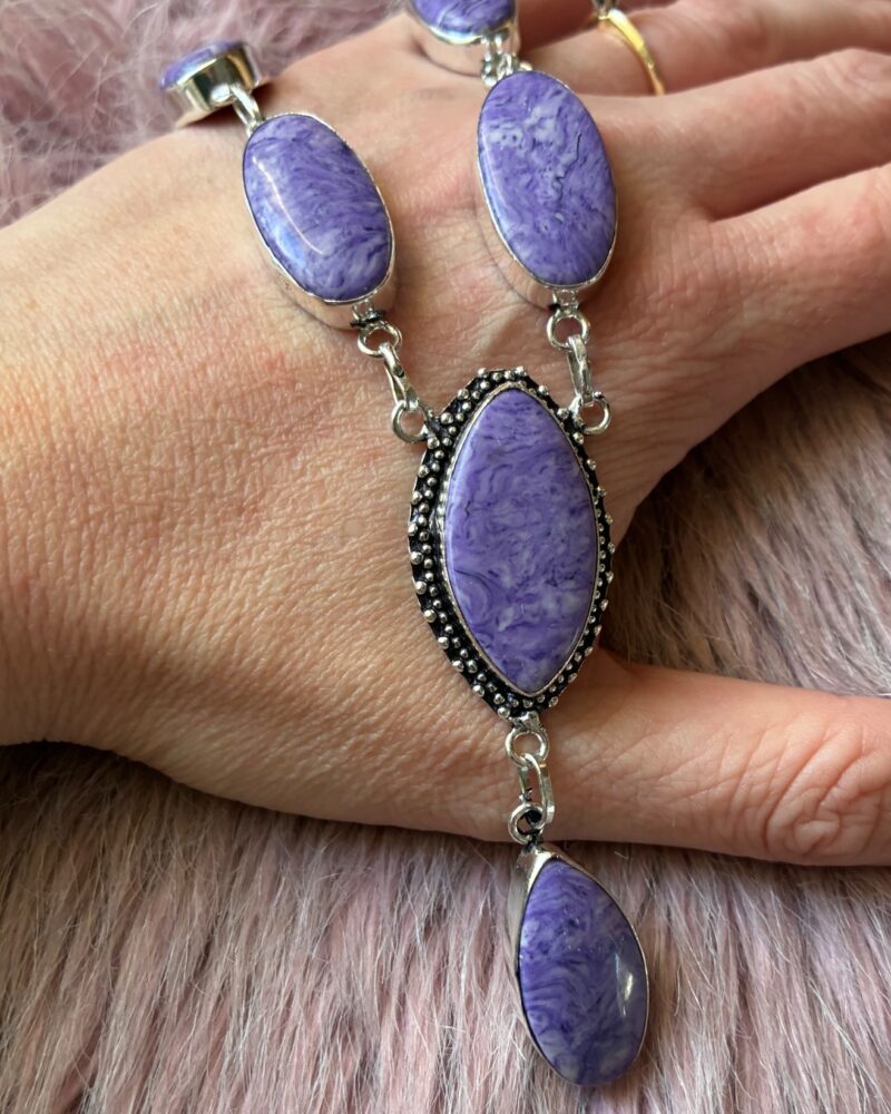Lavender Luxe Dyed Purple Jasper Cascade Necklace