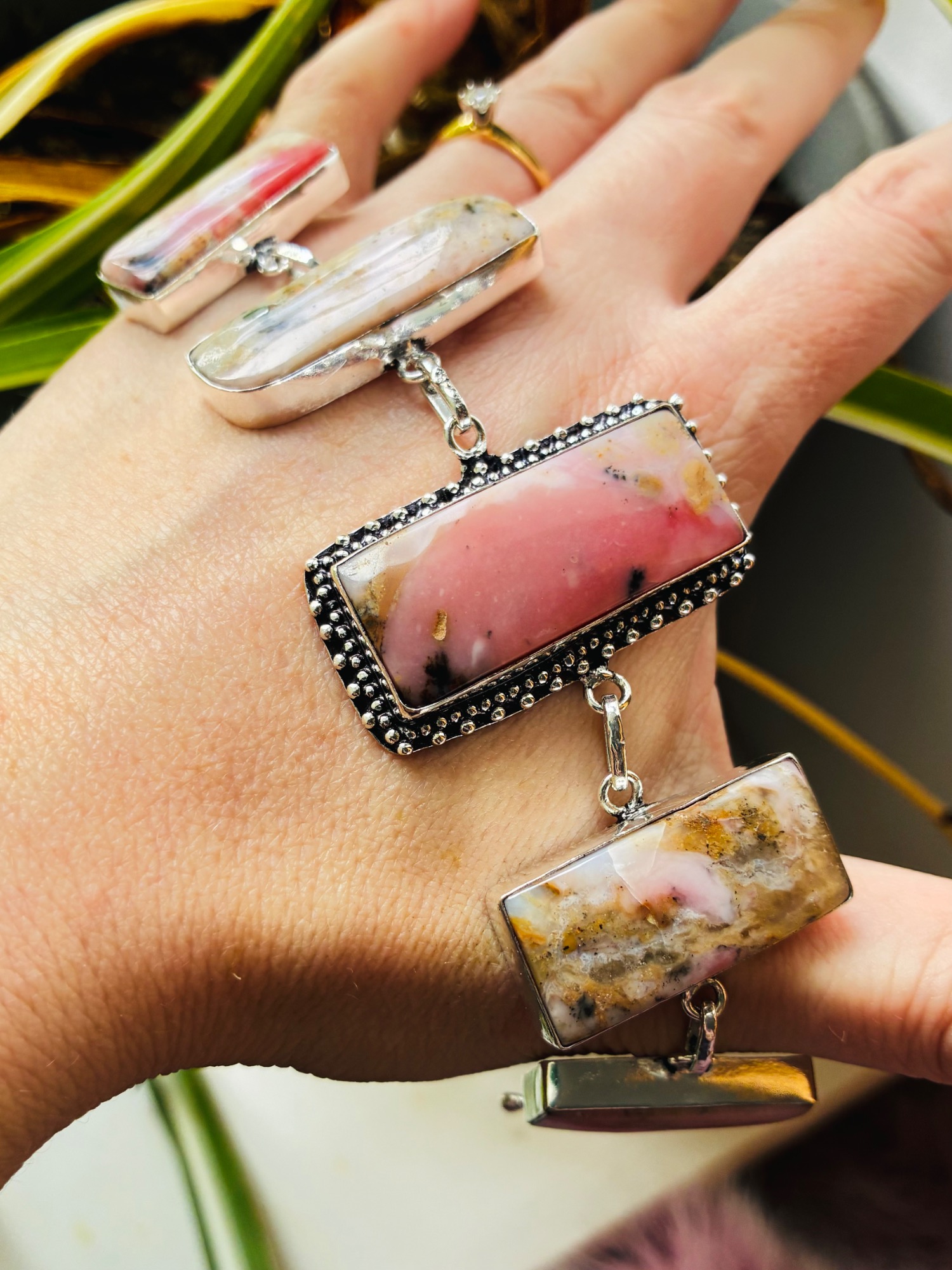 Kiss & Chaos Pink Rhodonite Toggle - Image 4