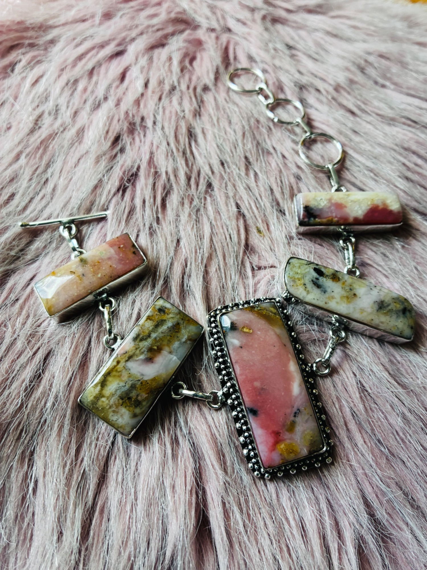 Kiss & Chaos Pink Rhodonite Toggle - Image 5