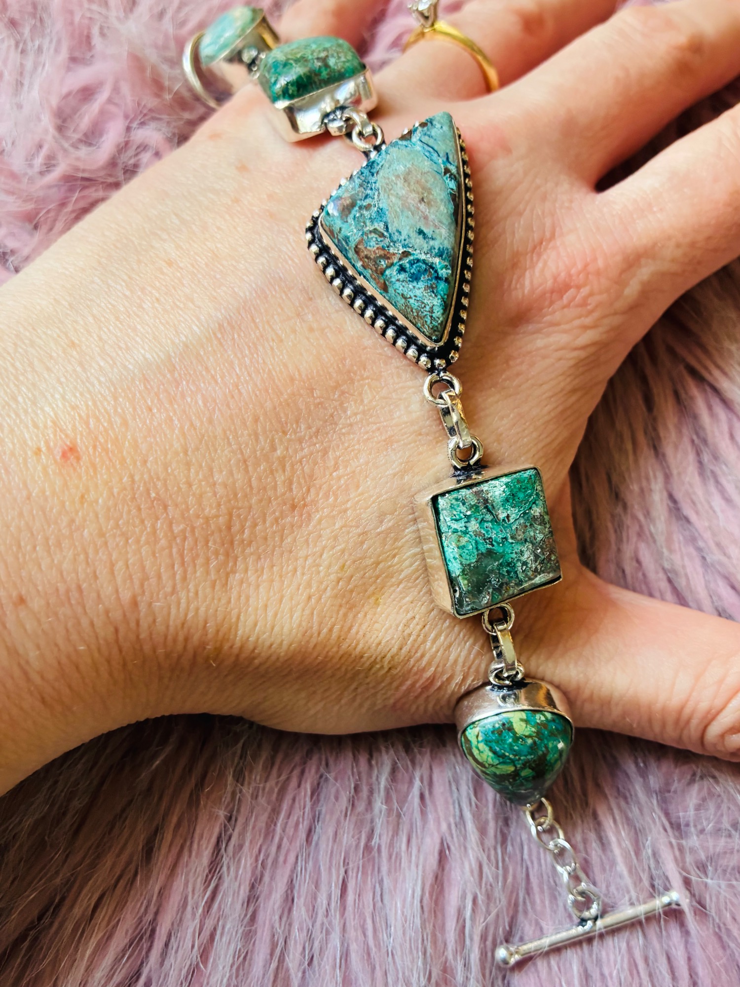 Earthchild Turquoise Chrysocolla Toggle - Image 2