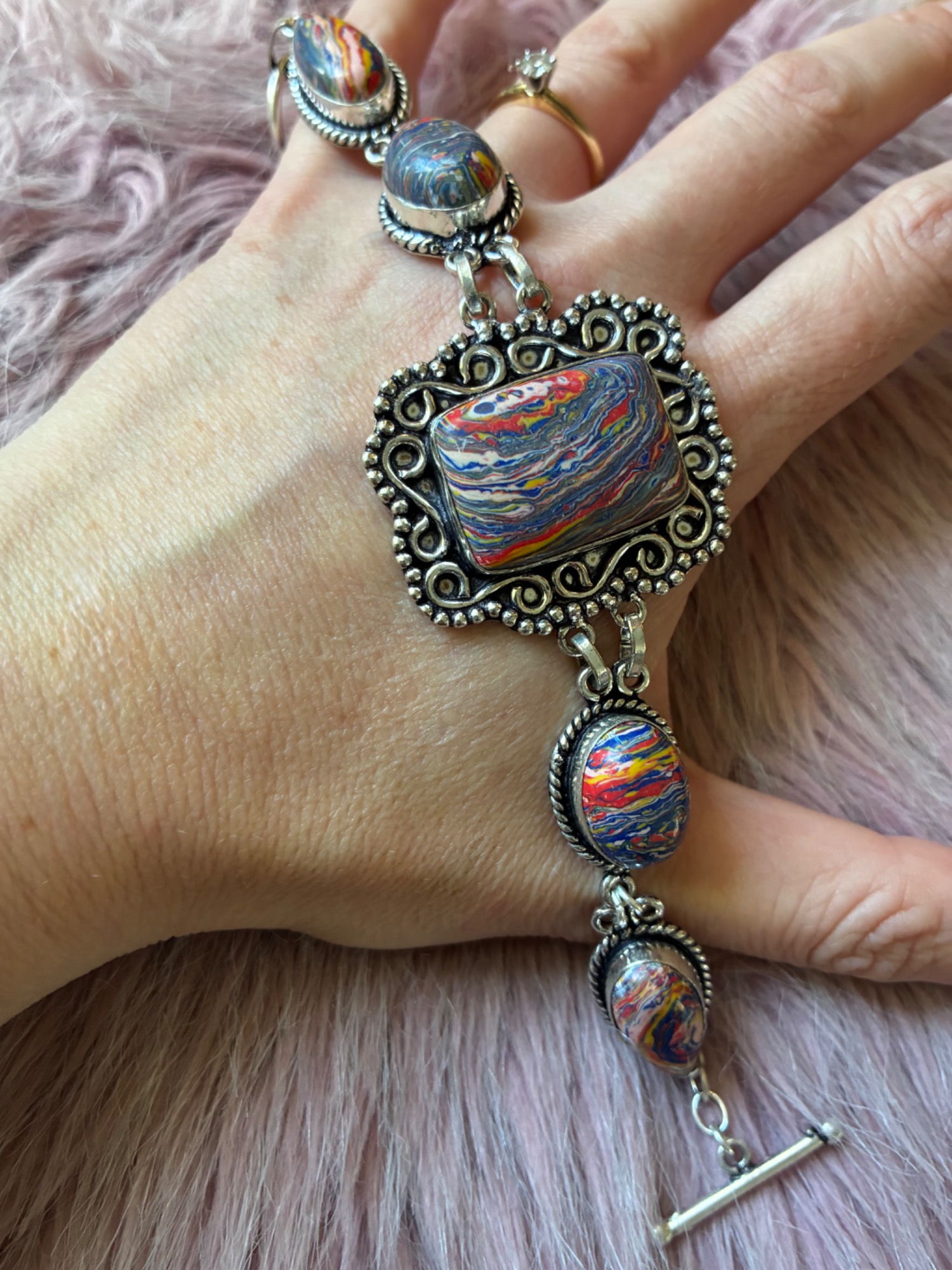 The Big Rainbow Chrysocolla Toggle