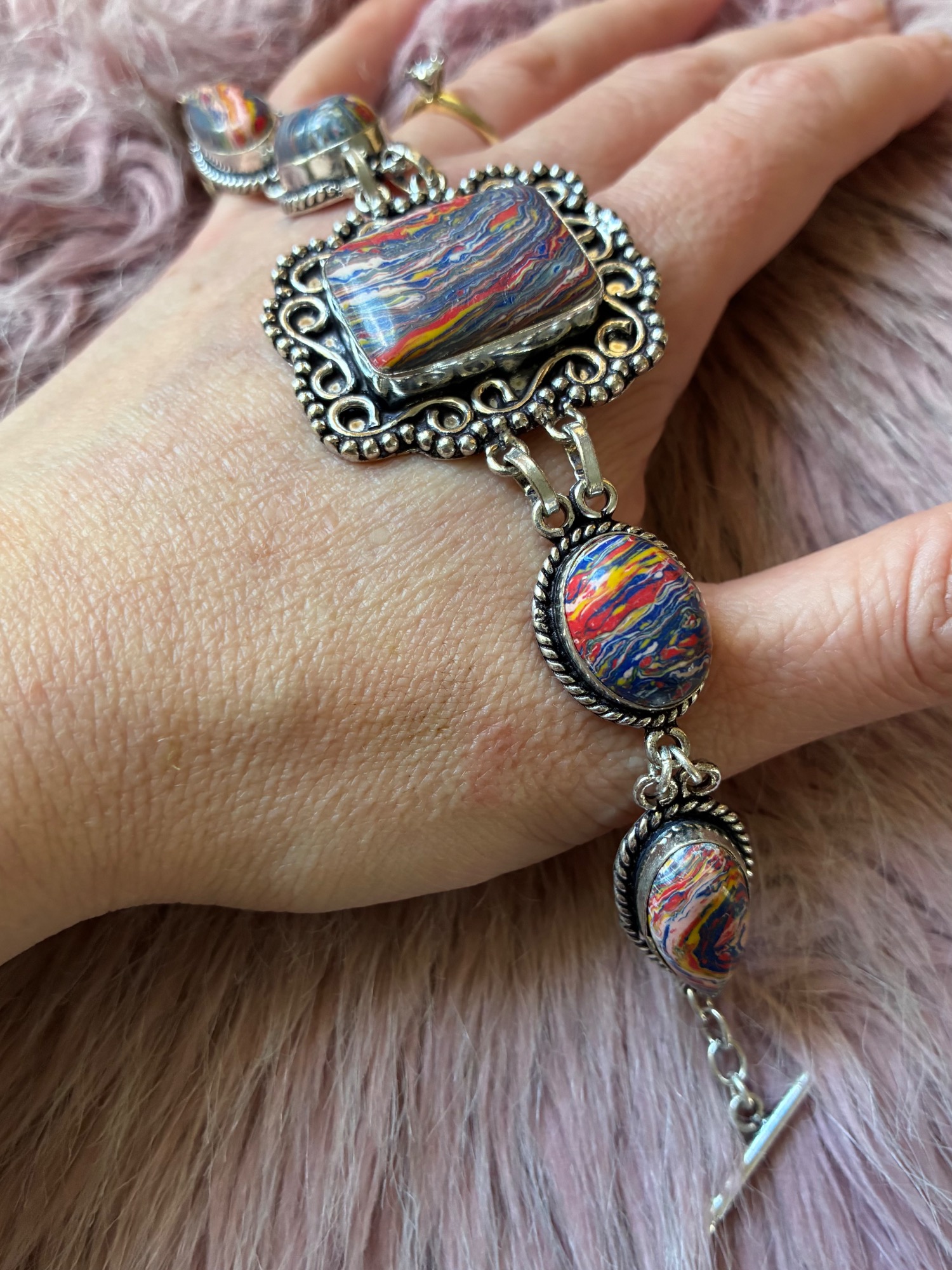 The Big Rainbow Chrysocolla Toggle - Image 3