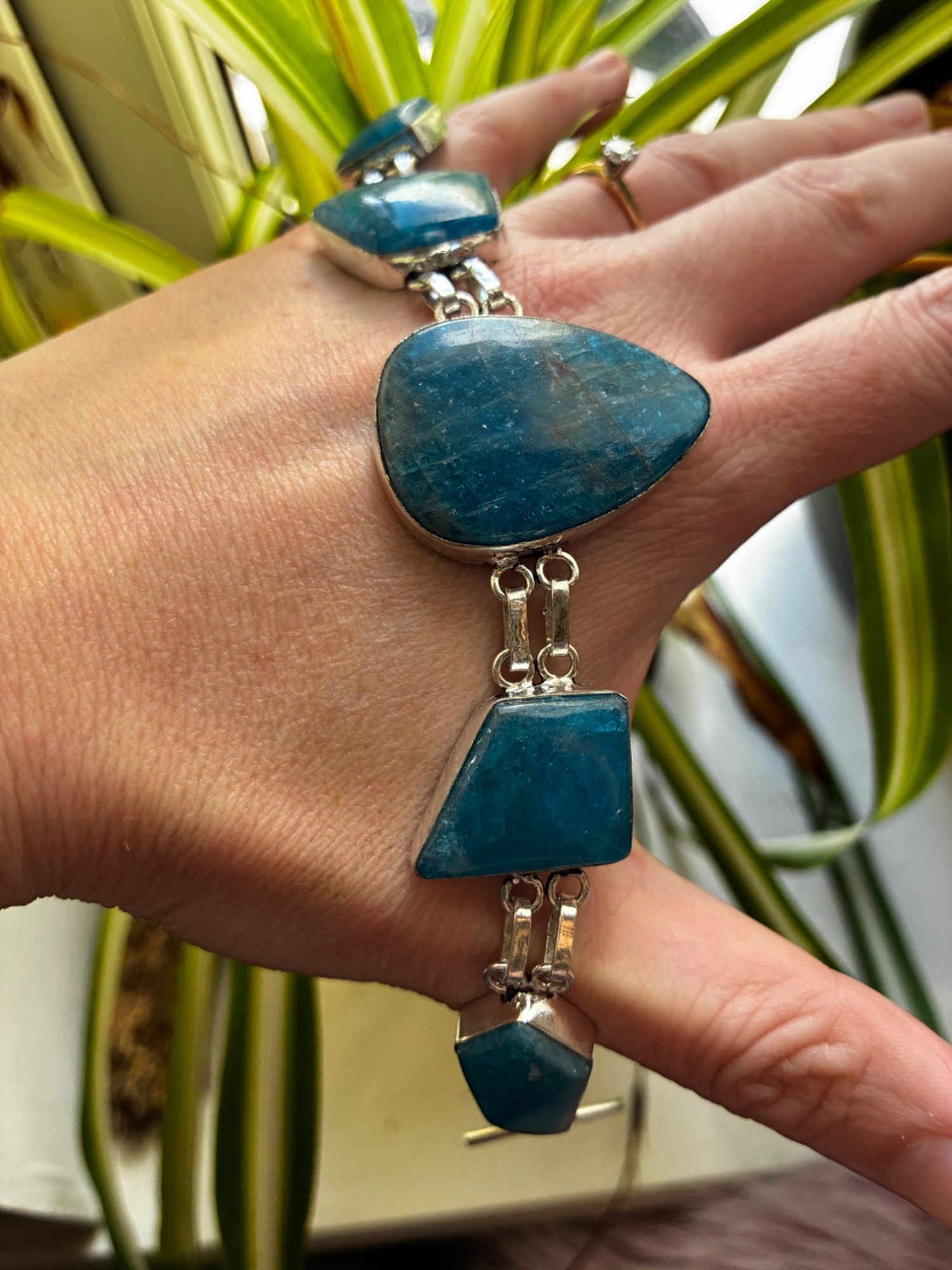 Large Stone Blue Apatite Toggle