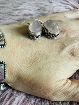 Roselight Drops Rose Quartz Drop Earrings - Image 3